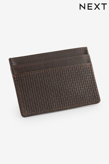 Brown N Logo Basket Weave Cardholder (N09601) | £12