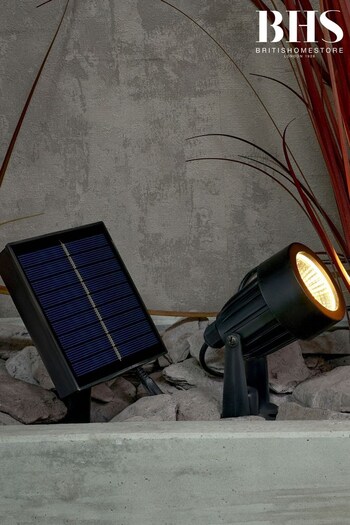 BHS Black Maltby Solar Garden Spike Lights  4 x 75Lm (N09666) | £50