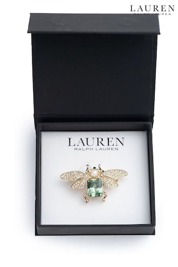Lauren Ralph Lauren Gold & Erinite Bug Box Pin (N09686) | £50