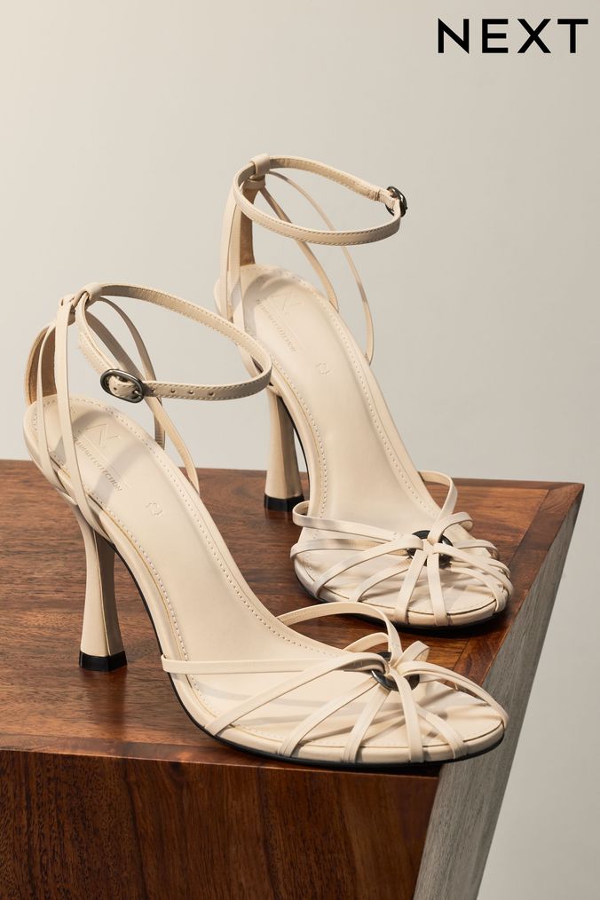 Cream heeled outlet sandals uk