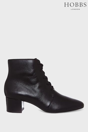 Hobbs Hetty Lace-Up Ankle Black Boots (N09752) | £189