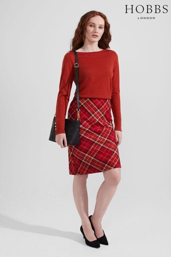 Hobbs Red Daphne Skirt (N09759) | £110
