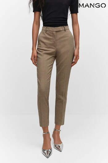 Mango Skinny Suit Brown Trousers (N09800) | £33