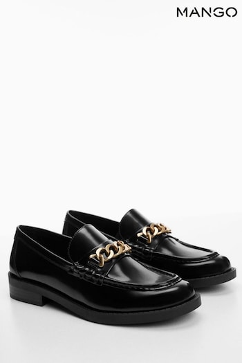 Mango Cole Chain Faux Leather Loafer almond-toe Shoes (N09809) | £56