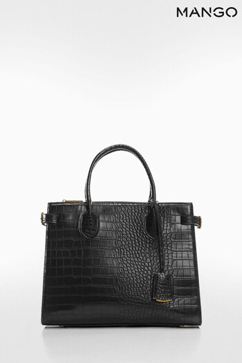 Mango Jenna Crocodile Effect Bag with Double Handle (N09810) | £50