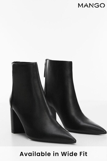 Mango Giana Pointed Toe Ankle Boots with Zip Closure (N09811) | £50