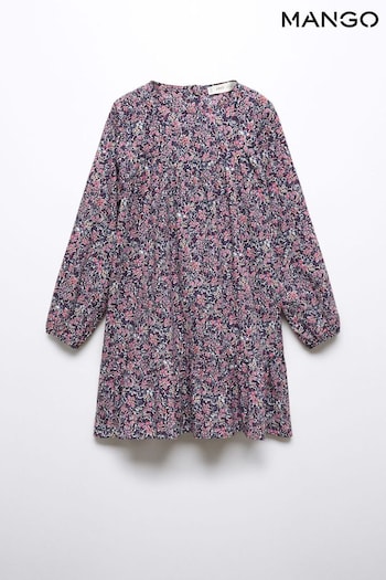 Mango Berts Floral Print Long-Sleeved Dress (N09833) | £28