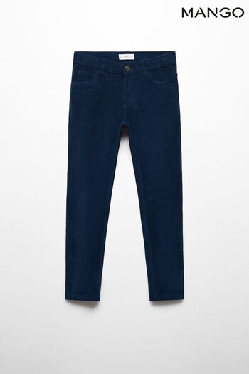Mango Blue Borja Corduroy Trousers (N09858) | £23