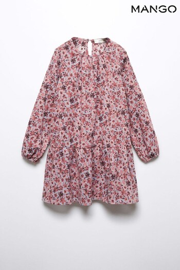 Mango Pink Flowers Cotton Dress (N09892) | £28