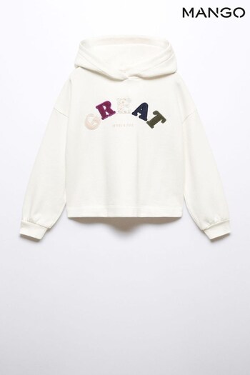 Mango Girls Embroidered Great Message Hoodie (N09899) | £23
