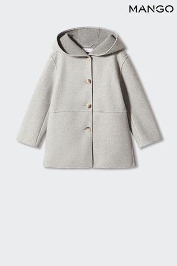 Mango Grey Hooded Button Coat (N09915) | £40