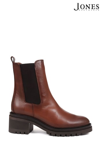 Jones Bootmaker Leather Chelsea Brown Boots eines (N09923) | £130