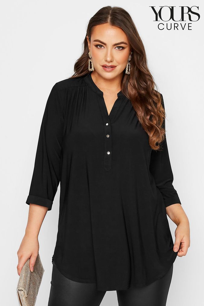Yours clothing black tops 2025