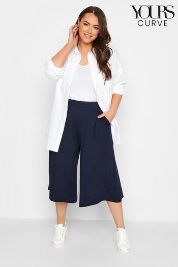 Yours Curve Blue Jersey Culottes Trousers (N09960) | £22