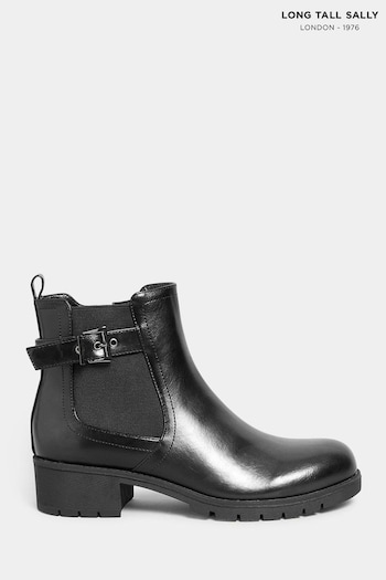 Long Tall Sally Black Buckle Ankle Boots (N09961) | £39