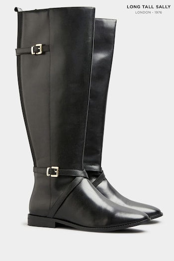 Long Tall Sally Black Leather Riding Boots (N09962) | £125