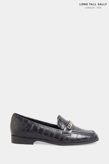 Long Tall Sally Black Hardware Trim Loafers (N09976) | £50