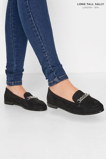 Long Tall Sally Black Chain Loafers (N09978) | £50