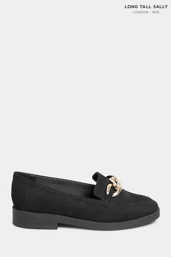 Long Tall Sally Black Chain Loafers (N09983) | £39