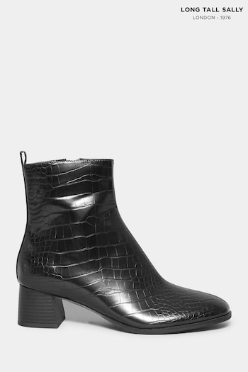 Long Tall Sally Black Block Heel Boots (N09987) | £60