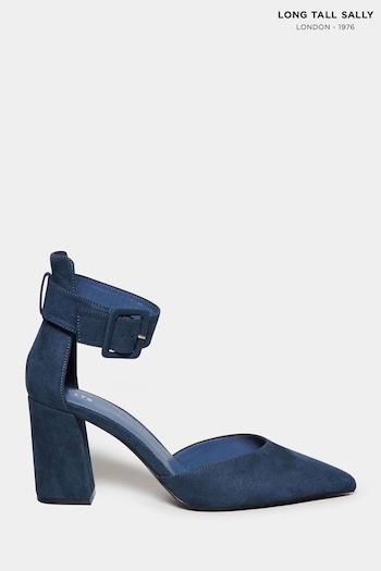 Long Tall Sally Blue Pointed Court Heels (N09993) | £50