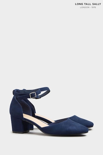 Long Tall Sally Blue Heel Court Shoes (N09996) | £50