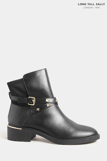 Long Tall Sally Black Hardware Detail Chelsea Boots (N10020) | £65