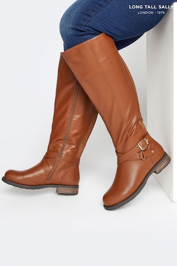 Long Tall Sally Brown Leather Riding Boots sneaker (N10042) | £125