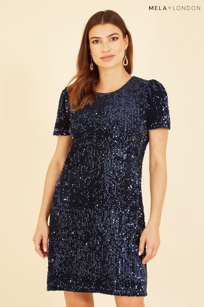 Next blue top sequin dress