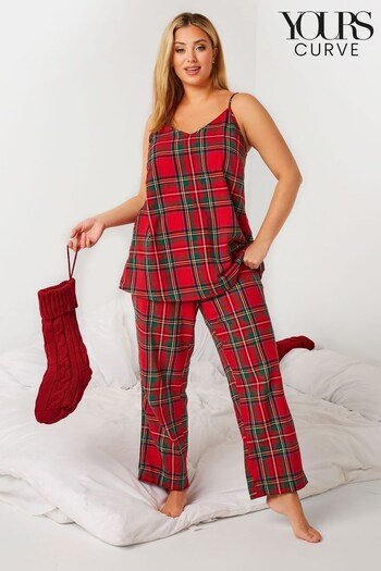 Yours Curve Red Limited Christmas Tartan Pyjamas Trousers (N10058) | £20