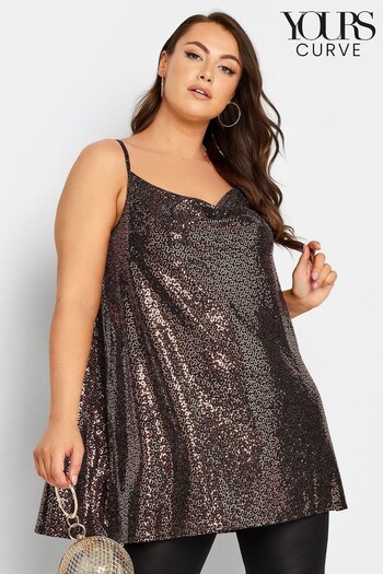 Yours Curve Glitter Limited Glitter Cowl Neck Cami (N10367) | £34