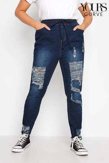 Yours Curve Blue Draw String Waist AVA Jeans (N10630) | £34