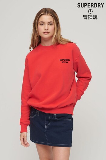 Superdry Red Sport Luxe Loose Crew Sweatshirt (N10659) | £50