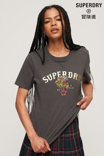 Superdry Brown Custom Embellished T-Shirt (N10663) | £30