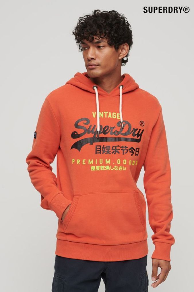 Orange hoodie superdry cheap