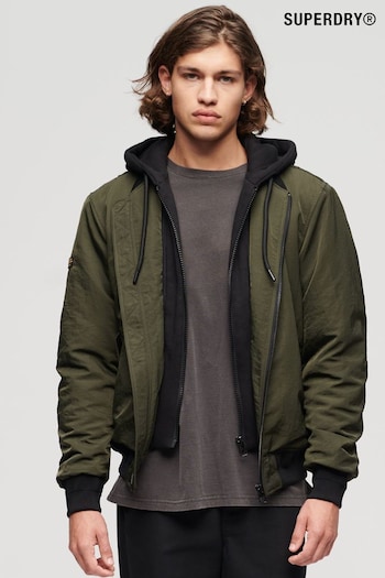 Superdry Green Military Hooded MA1 Bomber Jacket (N10703) | £100