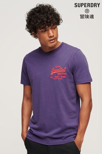 Superdry Purple Neon Vintage Logo T-Shirt (N10707) | £30