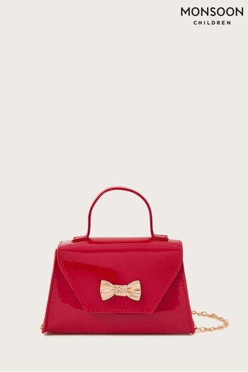 Monsoon Red Bow Patent Mini This Bag (N10715) | £12