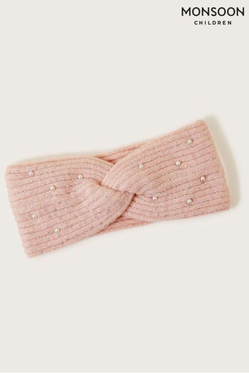 Monsoon Pink Embellished Knit Headband (N10746) | £10