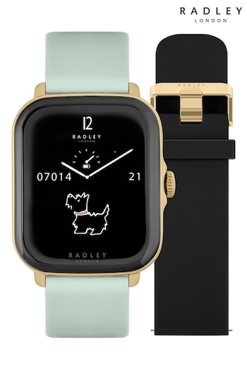 Radley Series Green 20 Smart Calling Watch with interchangeable Black Silicone and Eucalyptus Leather Straps RYS20-2126-SET (N10768) | £100