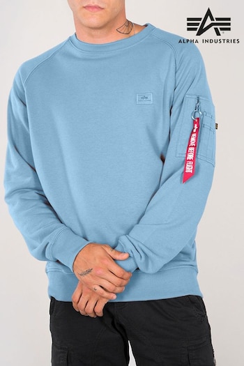 Buy Men\'s Alpha Industries Blue Sweatshirtsandhoodies Online | Next UK