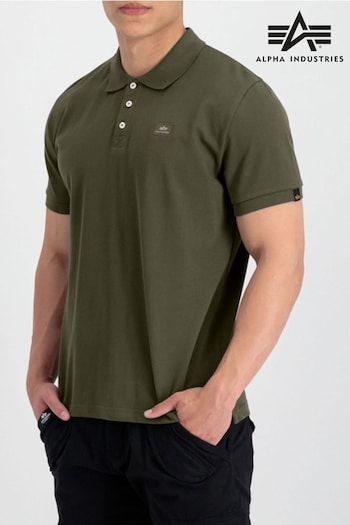 Alpha Industries Dark Green X-Fit Polo przet Shirt (N10842) | £65