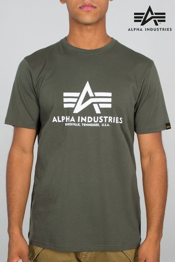 Buy Men\'s Alpha Industries Regular Crew Neck Tops Online | Next UK