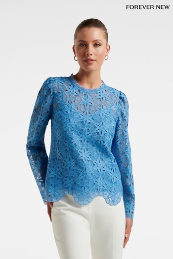 Forever New Blue Katrina Lace Shell Top (N10894) | £70