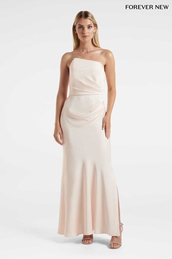 Forever New White Wesley Asymmetrical Strapless Maxi Dress (N10899) | £55