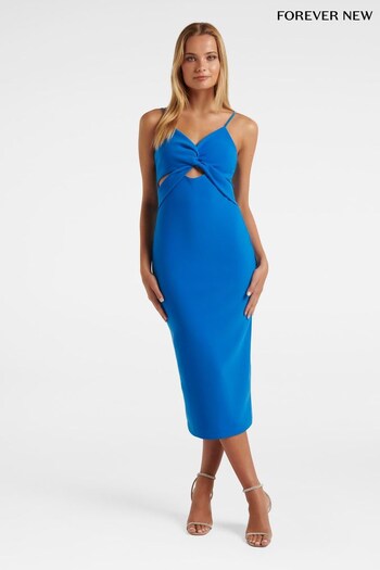 Forever New Blue Nadia Cut Out Midi Dress (N10929) | £50