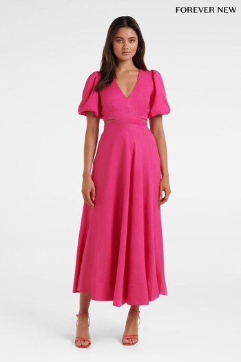 Forever New Pink Hadley Tie Back Midi Dress (N10995) | £140