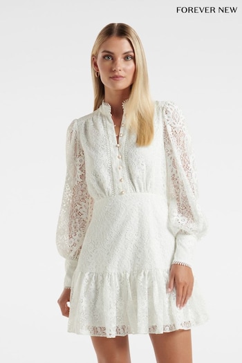 Forever New White Eden Lace Mini Dress (N11005) | £120
