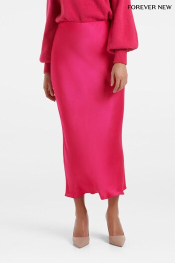 Forever New Pink Portia Bias Midi Skirt (N11008) | £45