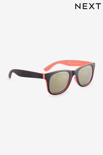 Black/Coral Preppy Sunglasses (N11049) | £6 - £8